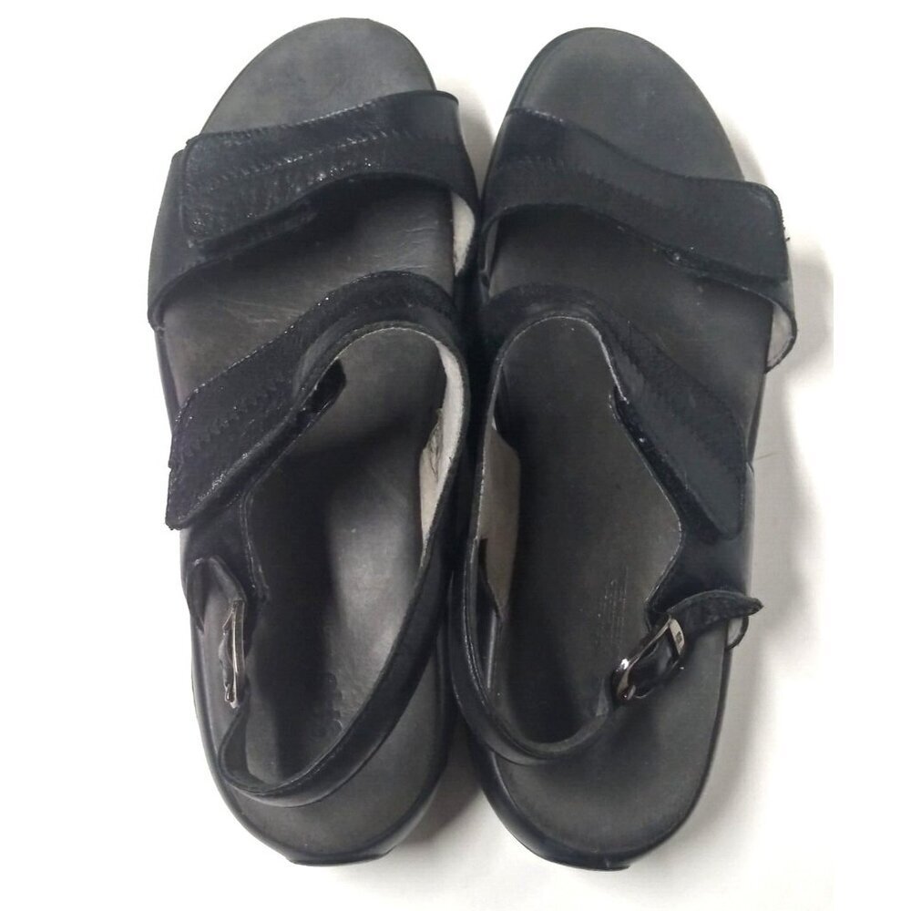SAS Nudu Black Tripad Comfort Sandals 9M Adjustable Slingback and straps soft